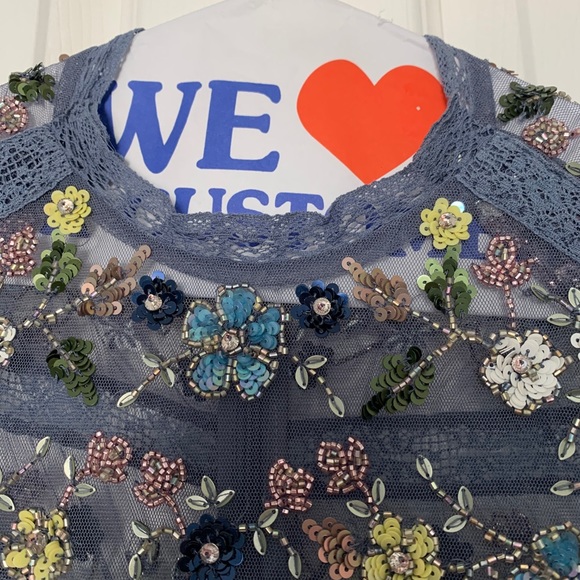 Needle & thread garden flower blue dress size 2 - Picture 9 of 16